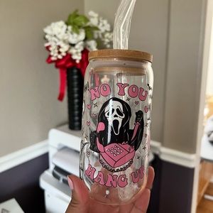 Scream pink ghost Glass Cup